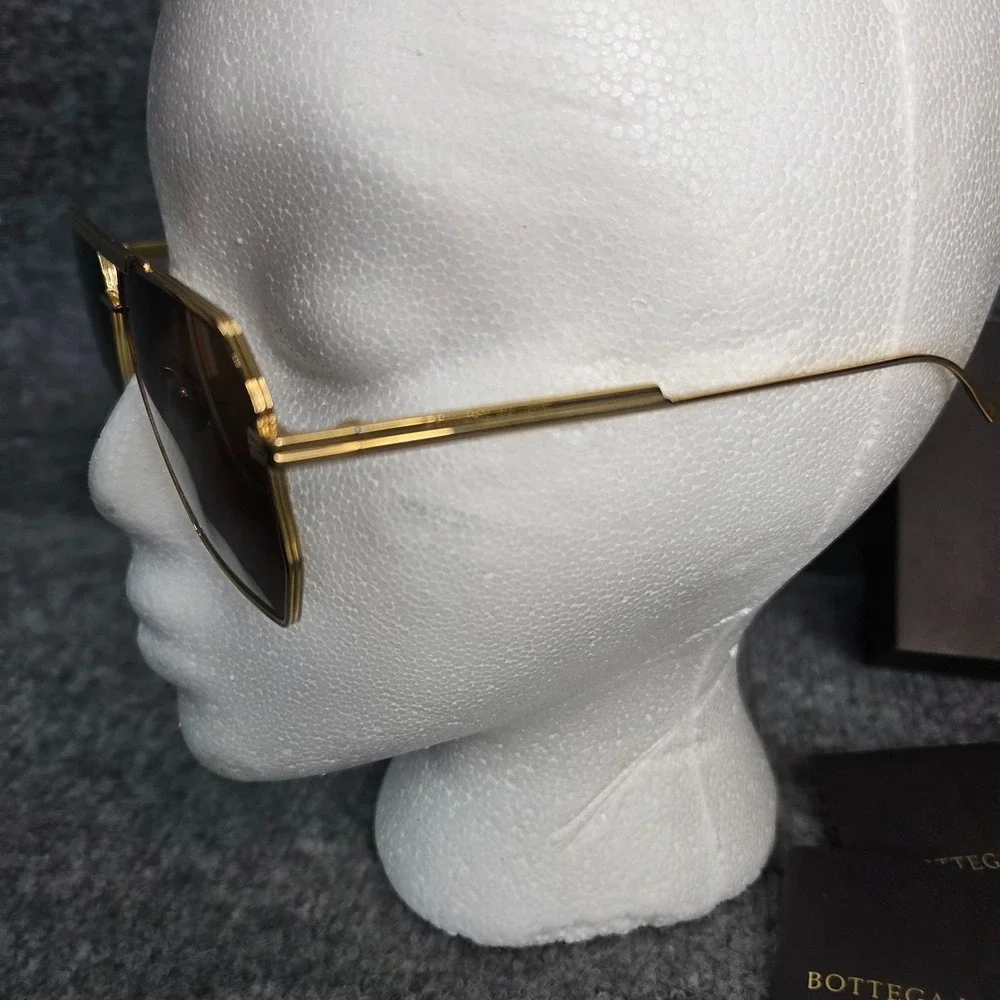 Bottega Veneta Square Sunglasses BV1012S 003 Gold 60 13 145 Made in Italy